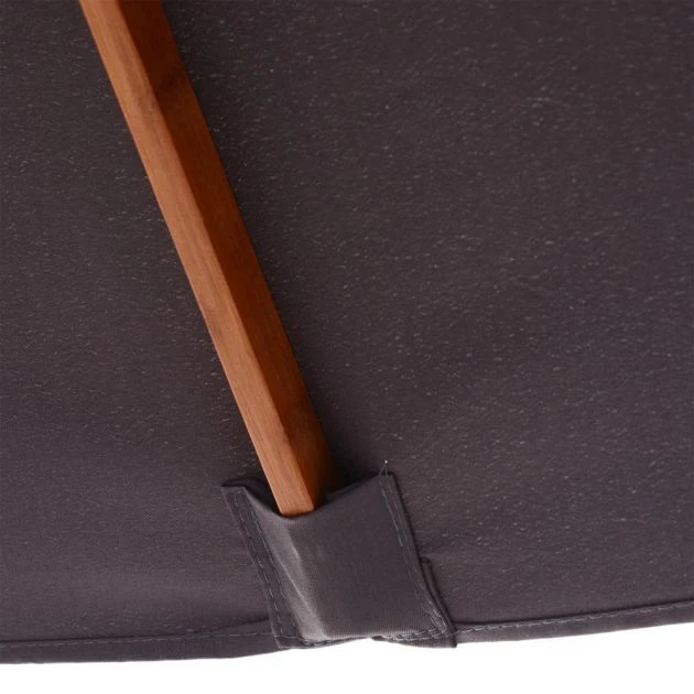 OUTSUNNY Bamboo Frame Parasol Grey - 2m 9 OUTSUNNY Bamboo Frame Parasol Grey - 2m - Image 7