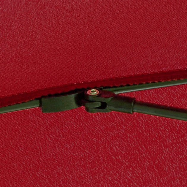 OUTSUNNY Garden Parasol Metal Red 2.6m 5 OUTSUNNY Garden Parasol Metal Red 2.6m - Image 3