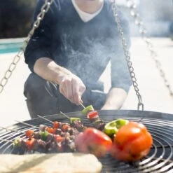 Tripod With Hanging Grill -GardenChic Elegant Shop 55578 tripod lifestyle 2