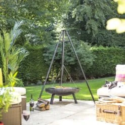 Tripod With Hanging Grill -GardenChic Elegant Shop 55578 tripod lifestyle 5b