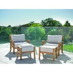 Sorrento Hardwood Armchair With Ottoman Foot Stool