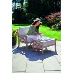 Sorrento Hardwood Armchair With Ottoman Foot Stool -GardenChic Elegant Shop 6035 sorrento lt grey main 1