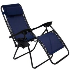 Zero Gravity Blue Relaxers With Drinks And Phone Holder