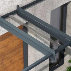 Nancy 3000 Door Canopy Clear Panel Grey 10 X 3 -GardenChic Elegant Shop 706956 2