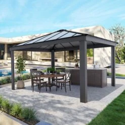 Dallas Polycarbonate Gazebo Grey 14 X 14