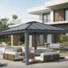 Dallas Polycarbonate Gazebo Grey 14 X 16