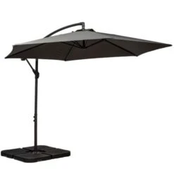 Grey Standard Cantilever Over Hanging Powder Coated Parasol 3m