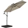 Ivory Standard Cantilever Over Hanging Powder Coated Parasol 3m