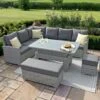 Maze Ascot Rectangular Corner Dining Set With Rising Table And Weatherproof Cushions