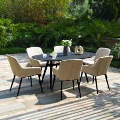 Maze Lounge Zest 6 Seat Oval Dining Set -GardenChic Elegant Shop dsc 5098 km e 1