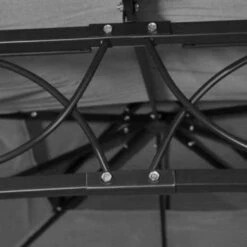 Dubai Grey Polyester Gazebo 3 X 3m With Curtains -GardenChic Elegant Shop dubai dubgaz3x3 grey rc 6 5