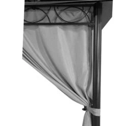 Dubai Grey Polyester Gazebo 3 X 3m With Curtains -GardenChic Elegant Shop dubai dubgaz3x3 grey rc 8 7