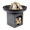 Oklahoma 60cm Fire Bowl With Log Store -GardenChic Elegant Shop e00474 10
