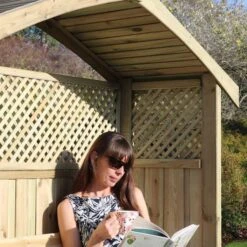 Hampshire Arbour With Storage Box -GardenChic Elegant Shop hampshire arbour with storage box detail 3 2