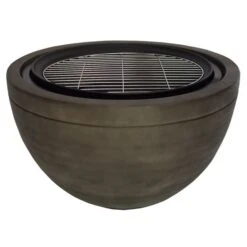 County Deluxe Wood Firepit With BBQ Grill -GardenChic Elegant Shop hr18990aa 2