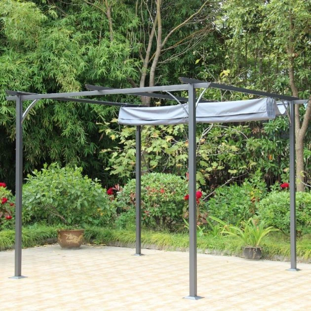 Prague Grey Pergola Gazebo 3.5 X 3.5m With Easy Pulley System 3 Prague Grey Pergola Gazebo 3.5 X 3.5m With Easy Pulley System