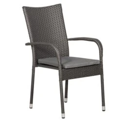 Malaga Grey Rattan Rectangular Stacking Dining Set 6 Seater -GardenChic Elegant Shop mal110stk11 2