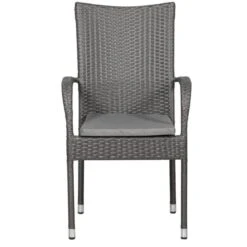Malaga Grey Rattan Rectangular Stacking Dining Set 6 Seater -GardenChic Elegant Shop mal110stk12 2