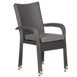 Malaga Grey Rattan Rectangular Stacking Dining Set 6 Seater -GardenChic Elegant Shop mal110stk13 2