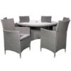 Nevada Grey Rattan Round Dining Set 6 Seater