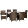 Nevada Brown Rattan Rectangular Dining Set 6 Seater -GardenChic Elegant Shop nev150xcar brn 1