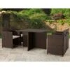 Nevada Brown Rattan Cube Dining Set 4 Seater -GardenChic Elegant Shop nev4cub brn lifestyle 1 1