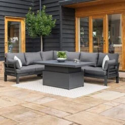 Maze Oslo Corner Sofa Group With Rising Table -GardenChic Elegant Shop oslo corner group with rt 6 sq