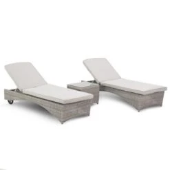 Maze Rattan Oxford Sunlounger Set -GardenChic Elegant Shop oxford 3 piece sunlounger set white out sq