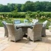 Maze Oxford 6 Seat Round Dining Set With Ice Bucket And Venice Chairs -GardenChic Elegant Shop oxford 6 seat round ice bucket dining set with venice chairs 04