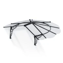 Iris Door Canopy 1780 -GardenChic Elegant Shop palram canopia door awnings iris 1780 black clear cutout