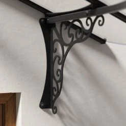 Iris Door Canopy 1780 -GardenChic Elegant Shop palram canopia door awnings iris 1780 black clear wall mounting