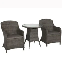 Paris Grey Rattan Bistro Set With Imperial Chairs 2 Seater -GardenChic Elegant Shop par70imp 2