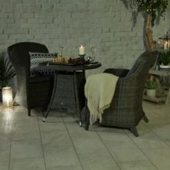 Paris Grey Rattan Bistro Set With Imperial Chairs 2 Seater -GardenChic Elegant Shop par70imp 5