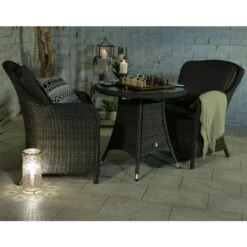 Paris Grey Rattan Bistro Set With Imperial Chairs 2 Seater -GardenChic Elegant Shop par70imp 6