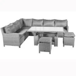 Paris Grey Rattan Deluxe Modular Corner Dining Set 7 Piece -GardenChic Elegant Shop paradjmod5
