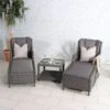 Paris Grey Rattan High Back Recliner Comfort Set 2 Seater -GardenChic Elegant Shop parhbrset 2