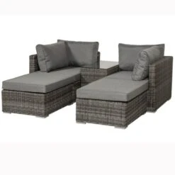 Paris Grey Rattan Multi Relaxer Sun Lounger Set 4 Seater 24 Paris Grey Rattan Multi Relaxer Sun Lounger Set 4 Seater -GardenChic Elegant Shop parsunlou7