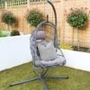 Egotistic Grey Rattan Outdoor Relaxer Hanging Pod Chair -GardenChic Elegant Shop pod1 rc 2 8 1