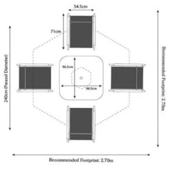 Rio Recliner Dining Set With Parasol 4 Seater -GardenChic Elegant Shop rio 04 1000px x 800px