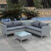 Atlantic Rattan Corner Sofa Set Grey With Storage & Coffee Table 4 Seater -GardenChic Elegant Shop sj16023 1 copy