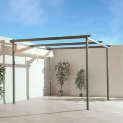 Ibiza Garden Pergola With Retractable Roof 3 X 3m -GardenChic Elegant Shop suntime steel pergola with retractable roof 3 x 3m p11627 56184 image