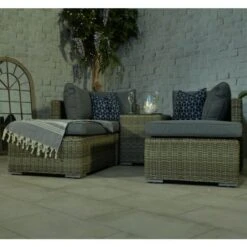 Wentworth Natural Rattan Multi Relaxer Sun Lounger Set 4 Seater -GardenChic Elegant Shop wensunlou ws 10