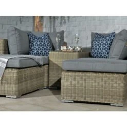 Wentworth Natural Rattan Multi Relaxer Sun Lounger Set 4 Seater -GardenChic Elegant Shop wensunlou ws 3