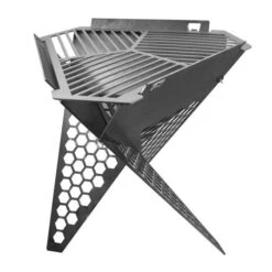 Wave Wild Grill Hex BBQ Fire Pit Silver