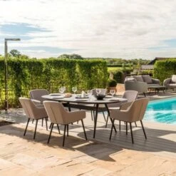 Maze Lounge Zest 6 Seat Oval Dining Set -GardenChic Elegant Shop zest 6 seat oval dsc 5018 2 1